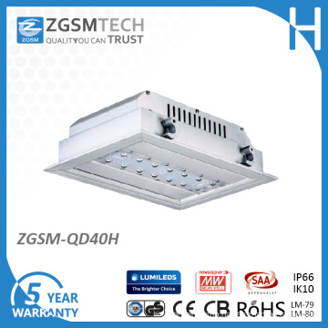 Surface Mounted 40W LED Recessed Light for Gas Station Lighting